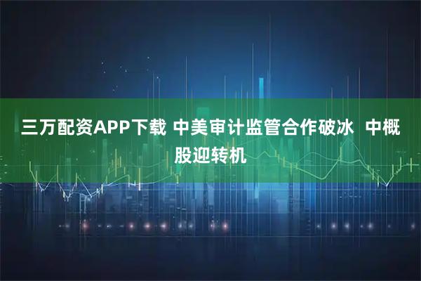 三万配资APP下载 中美审计监管合作破冰  中概股迎转机